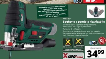 Lidl PARKSIDEⓇ Seghetto a pendolo ricaricabile offerta