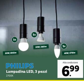 Lidl PHILIPS Lampadina LED, 3 pezzi offerta