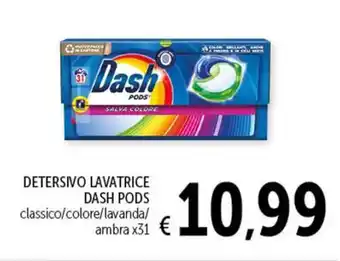 Spazio Conad DETERSIVO LAVATRICE DASH PODS classico/colore/lavanda/ ambra x31 offerta