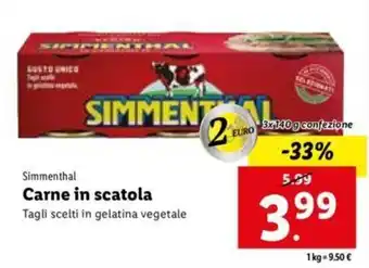 Lidl Simmenthal Carne in scatola 3x 140g confezione offerta