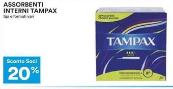 Coop ASSORBENTI INTERNI TAMPAX offerta