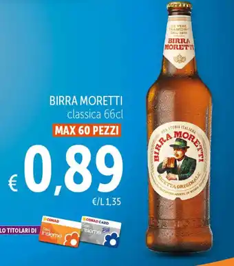 Spazio Conad BIRRA MORETTI classica 66cl offerta