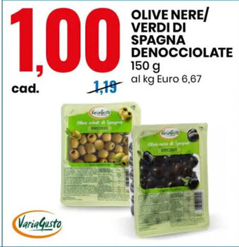 Eurospin OLIVE NERE/ VERDI DI SPAGNA DENOCCIOLATE 150 g offerta