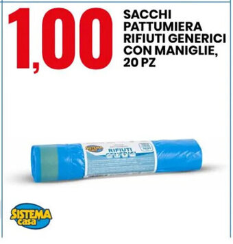 Eurospin SACCHI PATTUMIERA RIFIUTI GENERICI CON MANIGLIE, 20 PZ offerta