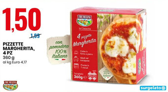 Eurospin PIZZETTE MARGHERITA, 4 PZ 360 g offerta