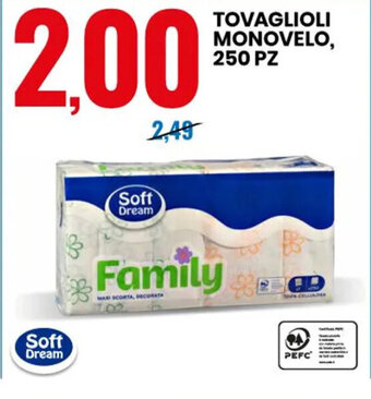 Eurospin TOVAGLIOLI MONOVELO, 250 PZ offerta