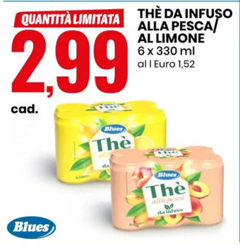 Eurospin THE DA INFUSO ALLA PESCA/ AL LIMONE 6 x 330 ml offerta