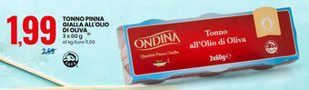 Eurospin TONNO PINNA GIALLA ALL'OLIO DI OLIVA 3 x 60 g offerta