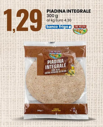 Eurospin PIADINA INTEGRALE 300 g offerta