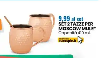 Eurospin SET 2 TAZZE PER MOSCOW MULE* offerta