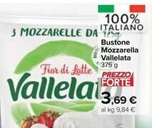 Carrefour Market Vallelata bustone mozzarella offerta