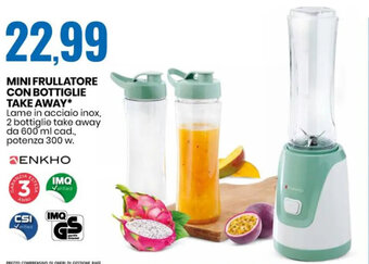 Eurospin MINI FRULLATORE CON BOTTIGLIE TAKE AWAY* offerta