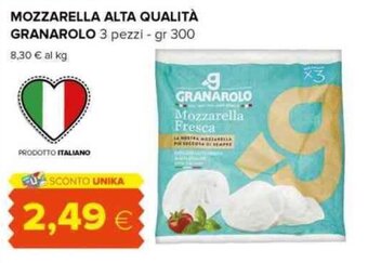 Tigre MOZZARELLA ALTA QUALITÀ GRANAROLO 3 pezzi - gr 300 offerta