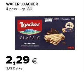 Tigre WAFER LOACKER 4 pezzi - gr 180 offerta