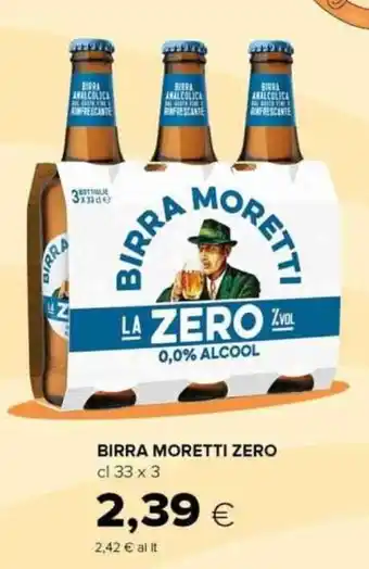 Tigre BIRRA MORETTI ZERO cl 33 x 3 offerta
