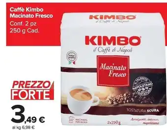 Carrefour Market Kimbo caffe macinato fresco offerta