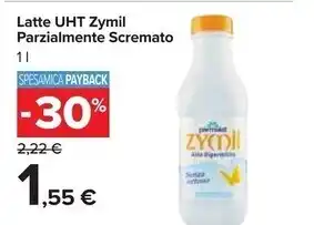 Carrefour Market Parmalat latte uht zymil parzialmente scremato offerta