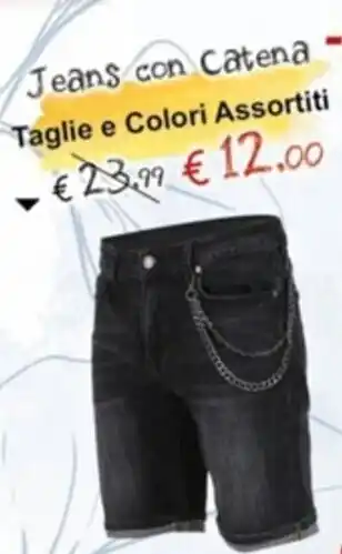 Jeans con Catena Taglie e Colori Assortiti