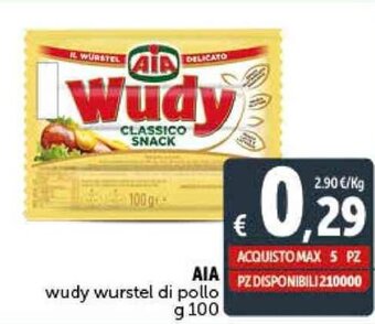 Deco Supermercati AIA wudy wurstel di pollo g 100 offerta