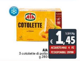 Deco Supermercati AIA 3 cotolette di pollo g 280 offerta