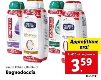 Lidl Neutro roberts, borotalco - bagnodoccia offerta