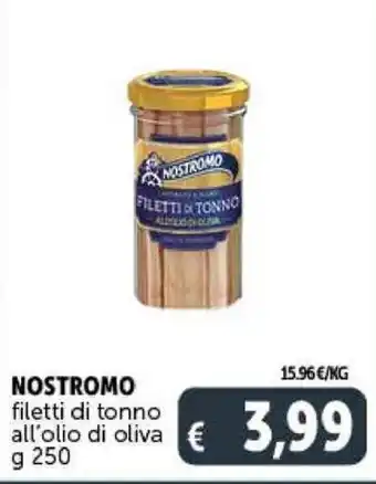 Deco Supermercati NOSTROMO FILETTI di TONNO all olio di oliva 250 g offerta
