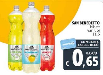 Deco Supermercati SAN BENEDETTO bibite vari tipi l 1,5 offerta
