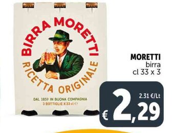 Deco Supermercati MORETTI birra cl 33 x 3 offerta
