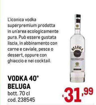Metro VODKA 40° BELUGA bott. 70 cl offerta