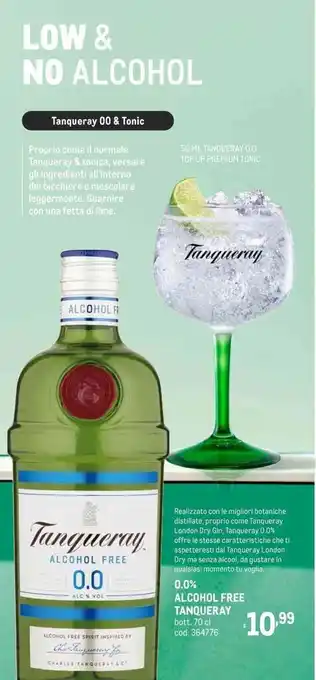 Metro 0.0% ALCOHOL FREE TANQUERAY bott. 70 cl offerta