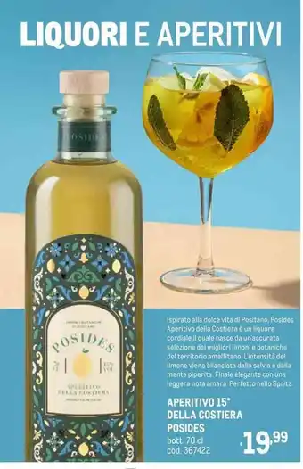 Metro APERITIVO 15° DELLA COSTIERA POSIDES bott. 70 cl offerta