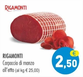 MerSi Supermercati RIGAMONTI Carpaccio di manzo offerta