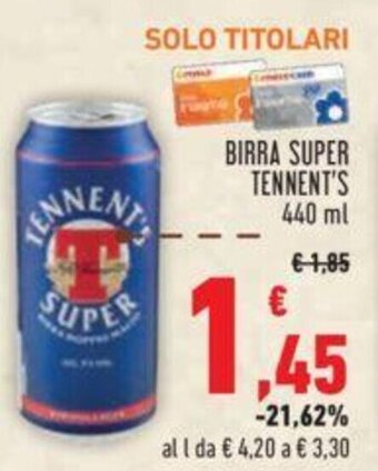 Conad BIRRA SUPER TENNENT'S 440 ml offerta