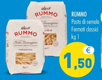MerSi Supermercati RUMMO Pasta di semola Formati classici kg 1 offerta