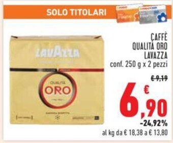 Conad CAFFÈ QUALITÀ ORO LAVAZZA conf. 250 g x 2 pezzi offerta