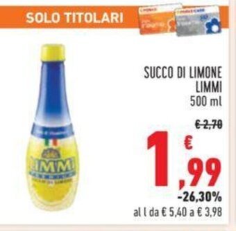 SUCCO DI LIMONE LIMMI 500 ml