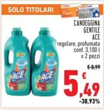 Conad CANDEGGINA GENTILE ACE regolare, profumata conf. 3,100 l x2 pezzi offerta