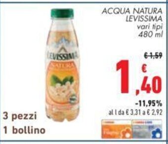 Conad ACQUA NATURA LEVISSIMA vari tipi 480 ml offerta