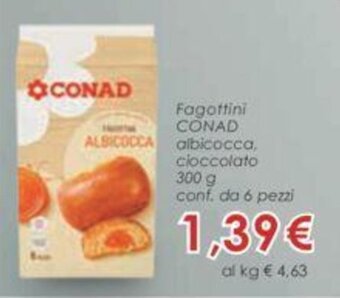 Conad Fagottini CONAD albicocca, cioccolato 300 g conf. da 6 pezzi offerta
