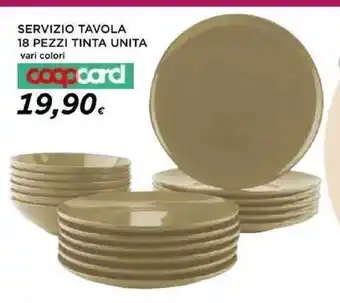 Coop SERVIZIO TAVOLA 18 PEZZI TINTA UNITA vari colori offerta