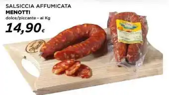Coop SALSICCIA AFFUMICATA MENOTTI dolce/piccante - al Kg offerta