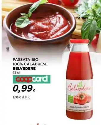 Coop PASSATA BIO 100% CALABRESE BELVEDERE 72 cl coopcard offerta