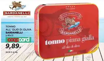 Coop TONNO ALL' OLIO DI OLIVA SARDANELLI g 80x12 coopcard offerta
