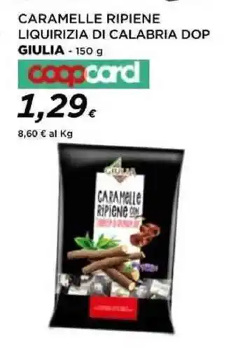Coop CARAMELLE RIPIENE LIQUIRIZIA DI CALABRIA DOP GIULIA - 150 g coopcard offerta