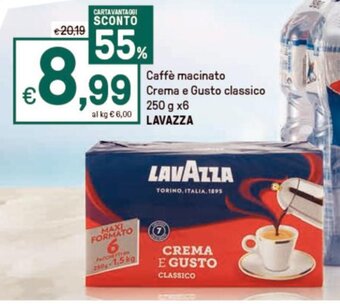 Iper La Grande Caffè macinato Crema e Gusto classico 250 g x6 LAVAZZA offerta