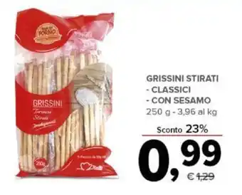 Todis GRISSINI STIRATI - CLASSICI - CON SESAMO 250 g offerta