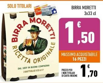 Conad Birra Moretti - Birra Moretti 330 g(ml) offerta