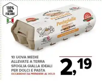 Todis 10 UOVA MEDIE ALLEVATE A TERRA SFOGLIA GIALLA IDEALI PER DOLCI E PASTA OCCASIONE DA PRENDERE AL VOLO offerta