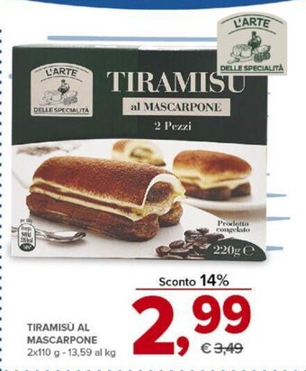 Todis TIRAMISÙ AL MASCARPONE 2x110 g offerta