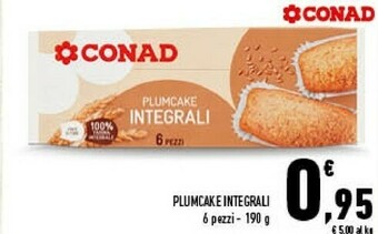 Conad Conad Plumcake Integrali offerta